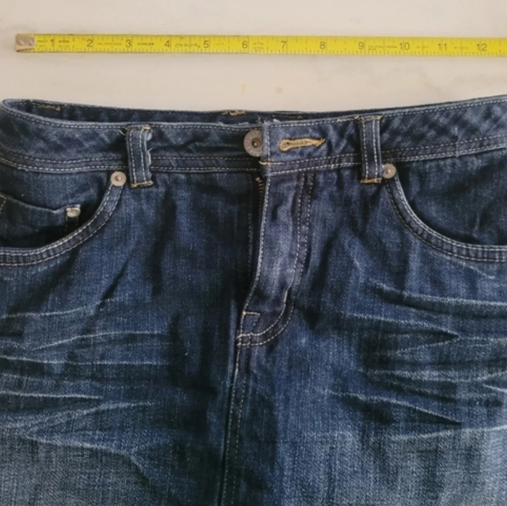 Justice Blue Denim Raw Edge Distressed Mini Skirt Size 12 Regular Girls